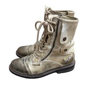 Yellow Cab Soldier W women's leather combat boots size 40 US 10